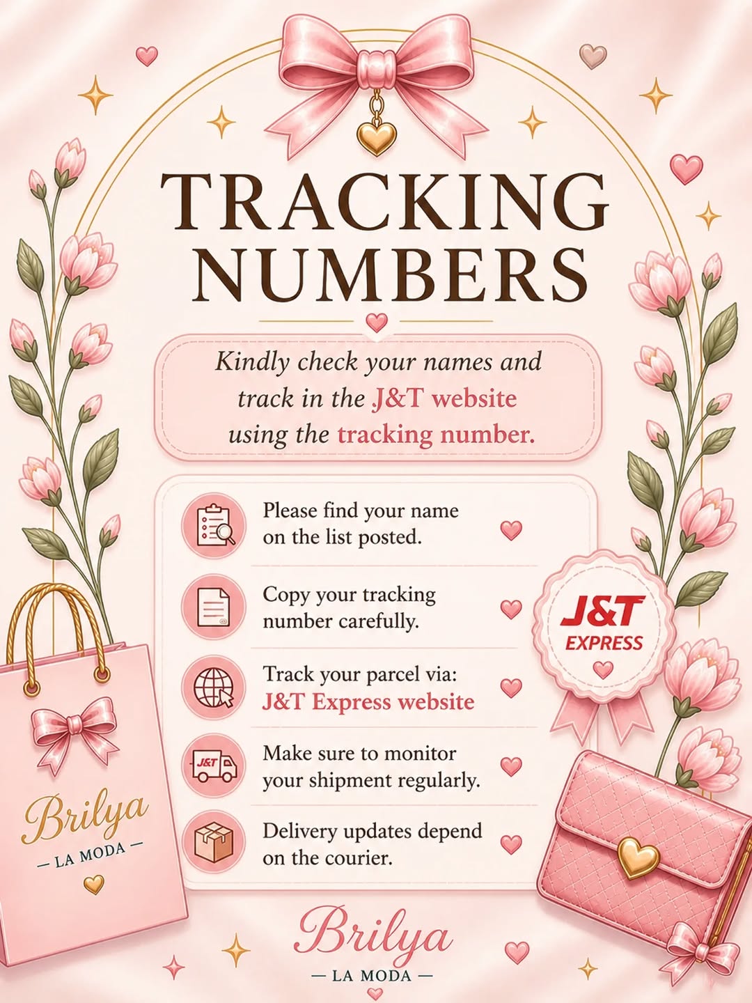 Brilya La Moda — Tracking Numbers Community Update
